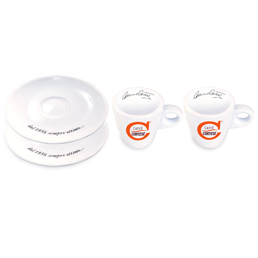 Caffè Cortese tazzine alte espresso con piattino Caffè Cortese