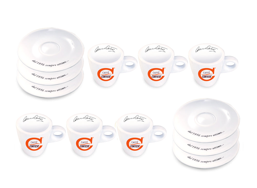 Caffè Cortese tazzine alte espresso con piattino Caffè Cortese