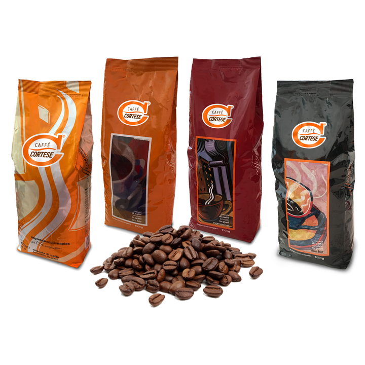 Grani Caffè Cortese miscela di caffè tostato in grani - Kit Degustazione 4 kg (4 buste da 1 kg)
