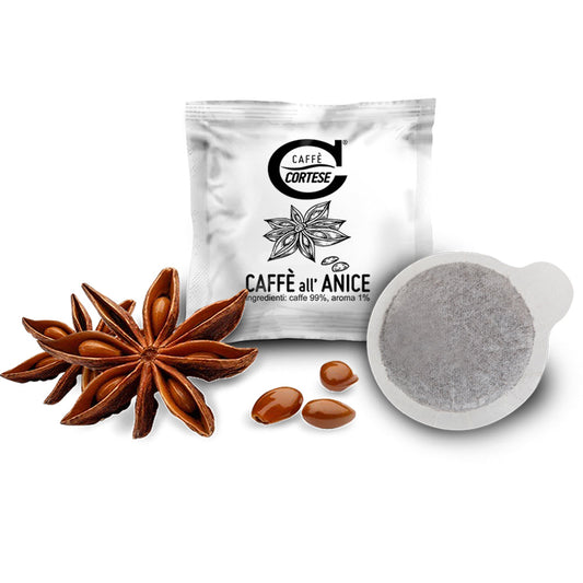 15 Cialde Caffè Cortese compostabili ESE 44 mm - Aromatizzate Anice Caffè Cortese