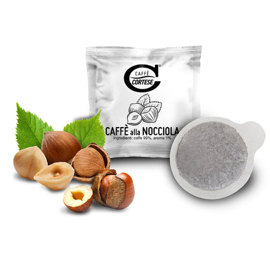 15 Cialde Caffè Cortese compostabili ESE 44 mm - Aromatizzate Nocciola Caffè Cortese