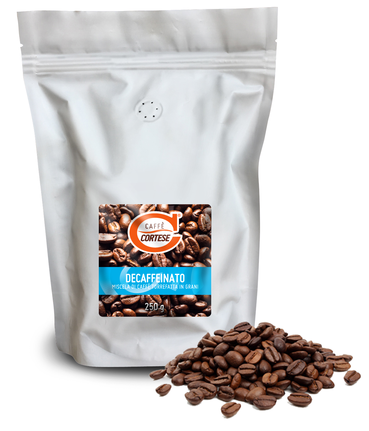 Grani Caffè Cortese miscela di caffè tostato in grani - Decaffeinato 250 g