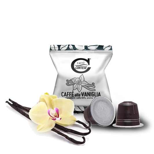 10 Capsule Caffè Cortese compatibili Nespresso - Aromatizzate Vaniglia