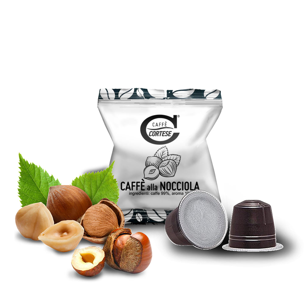 10 Capsule Caffè Cortese compatibili Nespresso - Aromatizzate Nocciola Caffè Cortese