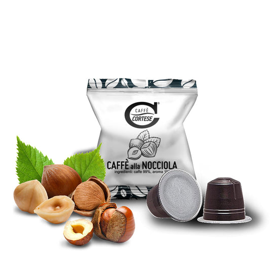 10 Capsule Caffè Cortese compatibili Nespresso - Aromatizzate Nocciola Caffè Cortese