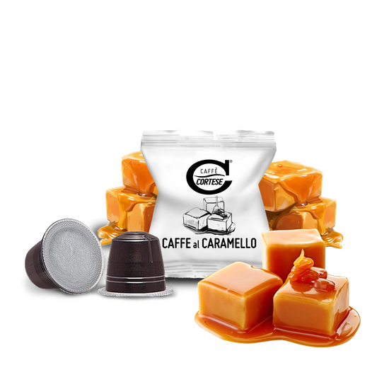10 Capsule Caffè Cortese compatibili Nespresso - Aromatizzate Caramello