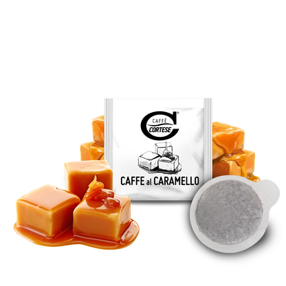 15 Cialde Caffè Cortese compostabili ESE 44 mm - Aromatizzate Caramello