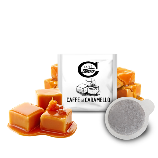 15 Cialde Caffè Cortese compostabili ESE 44 mm - Aromatizzate Caramello