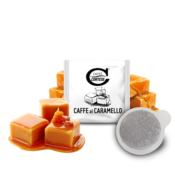 15 Cialde Caffè Cortese compostabili ESE 44 mm - Aromatizzate Caramello