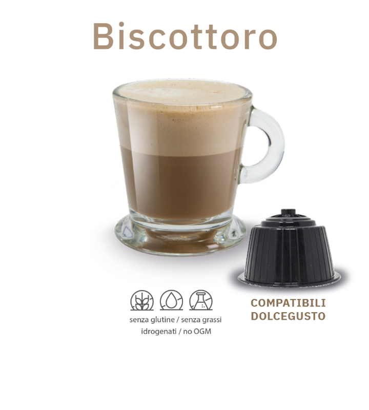 10 Capsule Caffè Cortese compatibili Dolce Gusto - Solubili Bevanda Calda Biscottoro