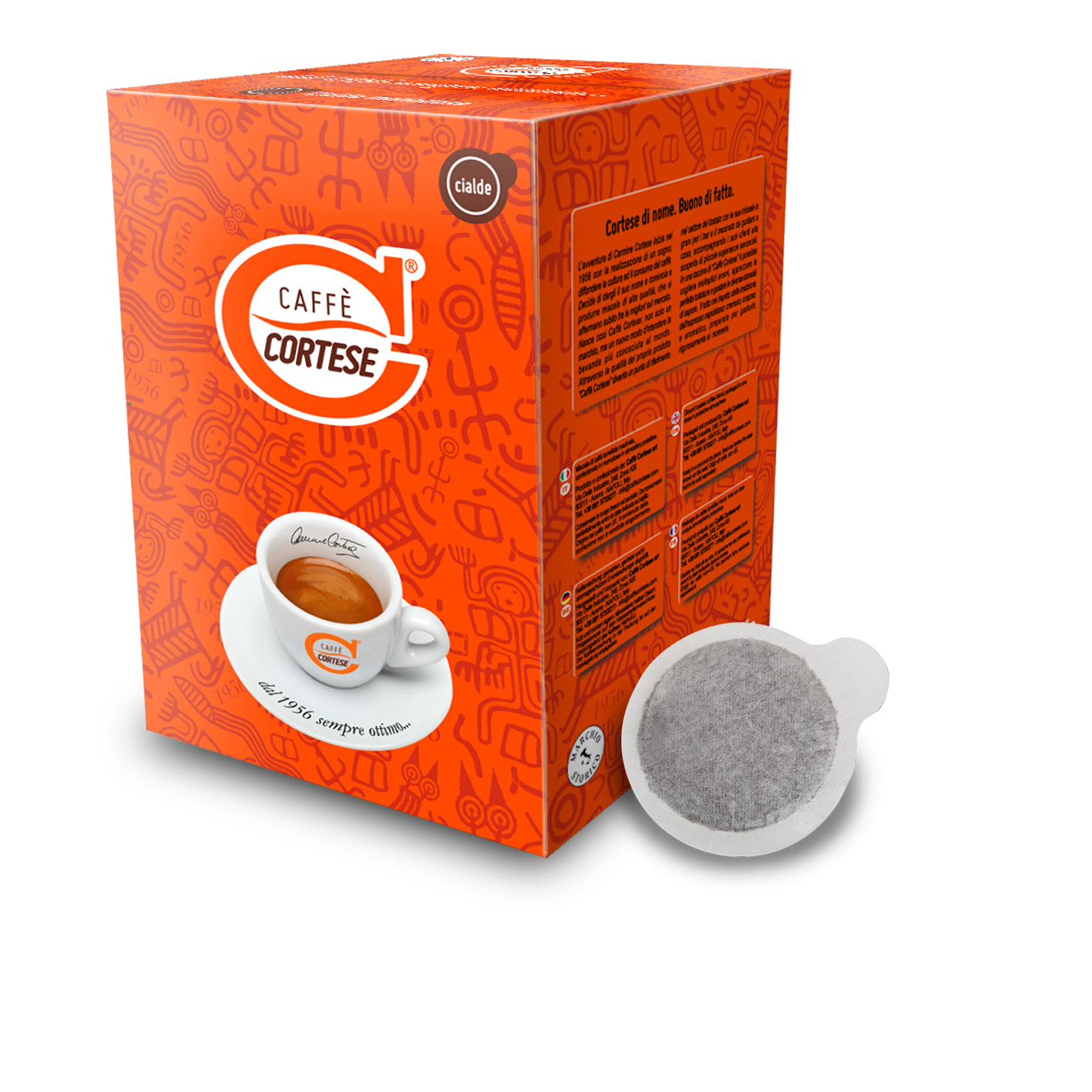 Cialde Caffè Cortese compostabili ESE 44 mm - Doypack Deciso