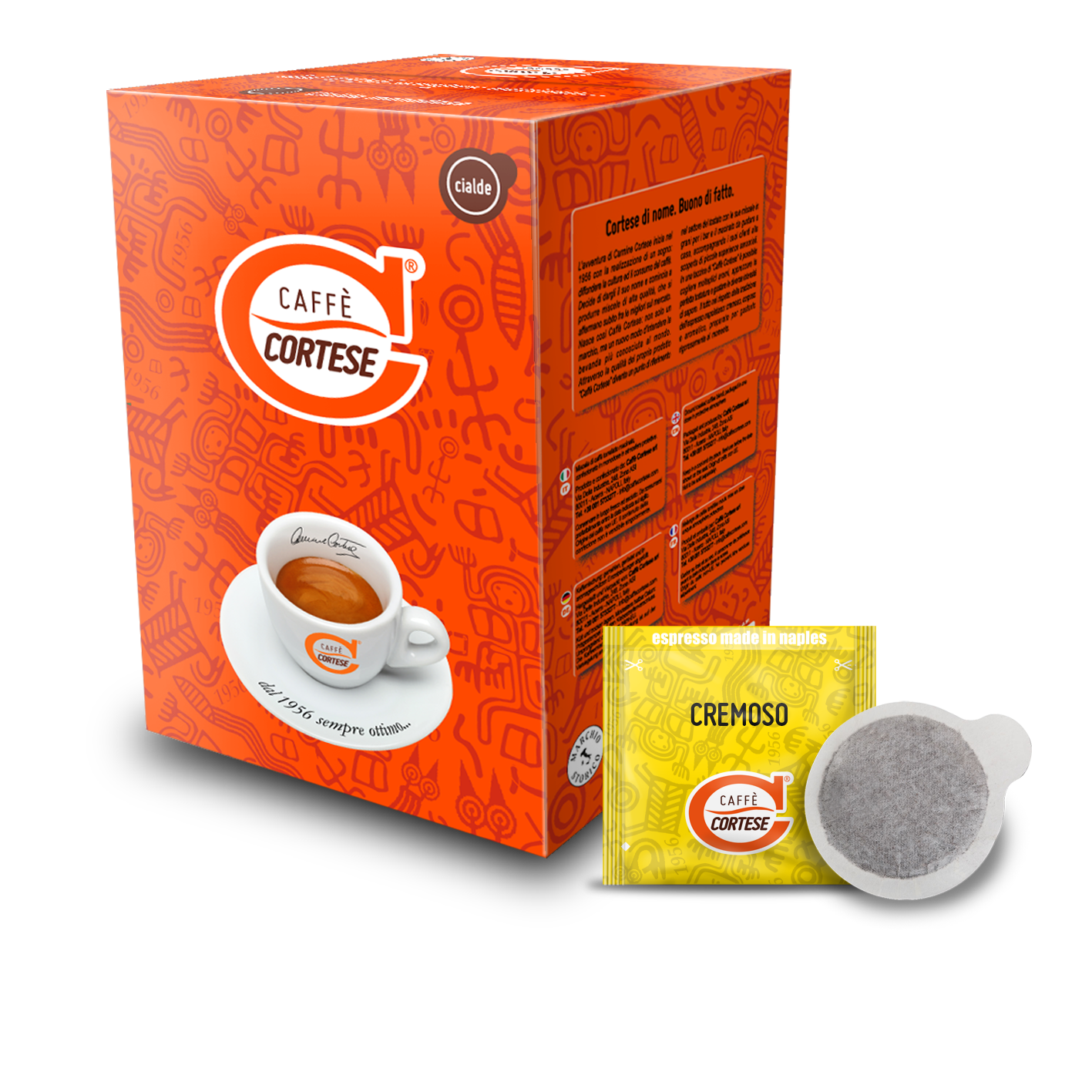 Cialde compostabili Caffè Cortese ESE 44 mm Cremoso