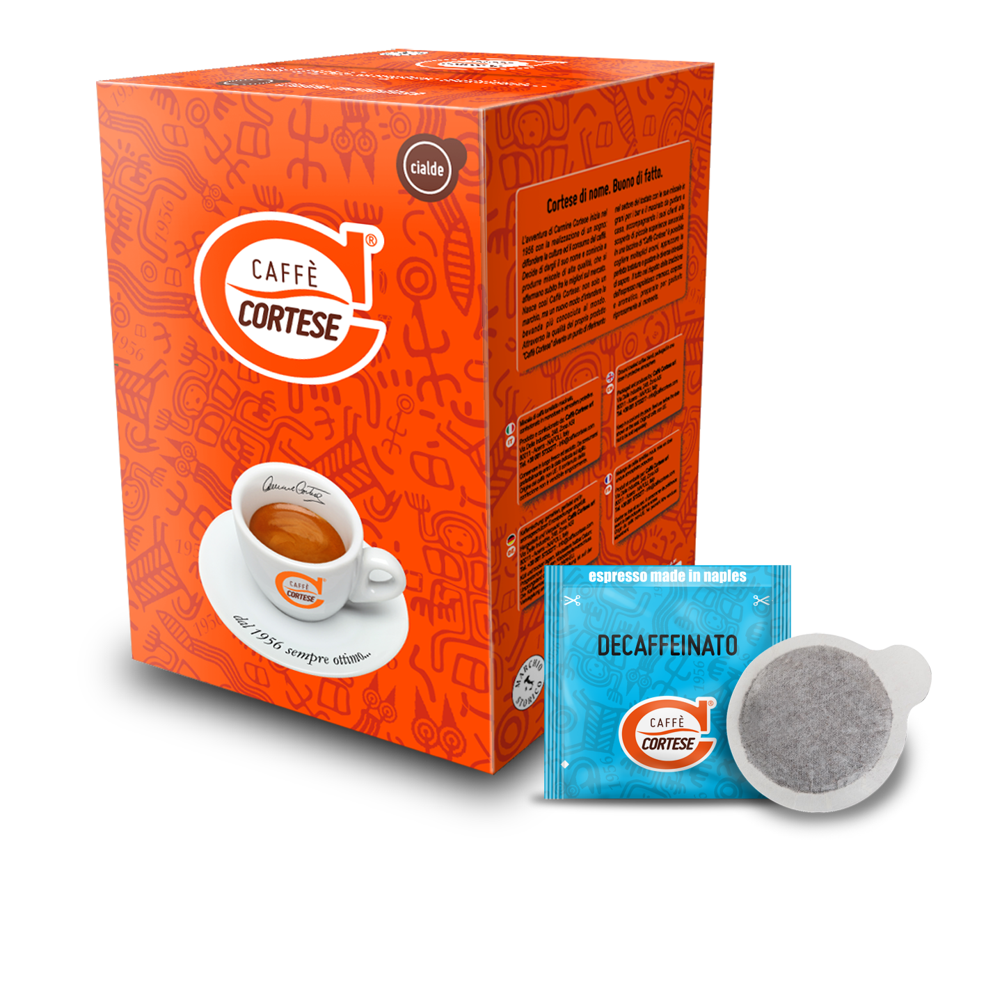 Cialde compostabili Caffè Cortese ESE 44 mm Decaffeinato