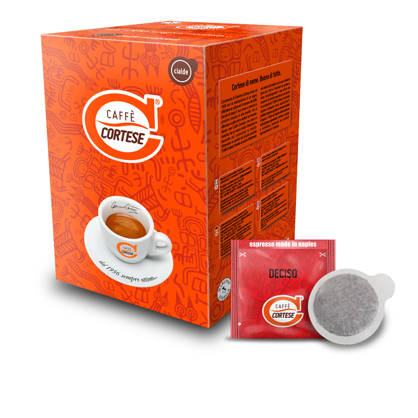 Cialde compostabili Caffè Cortese ESE 44 mm Deciso