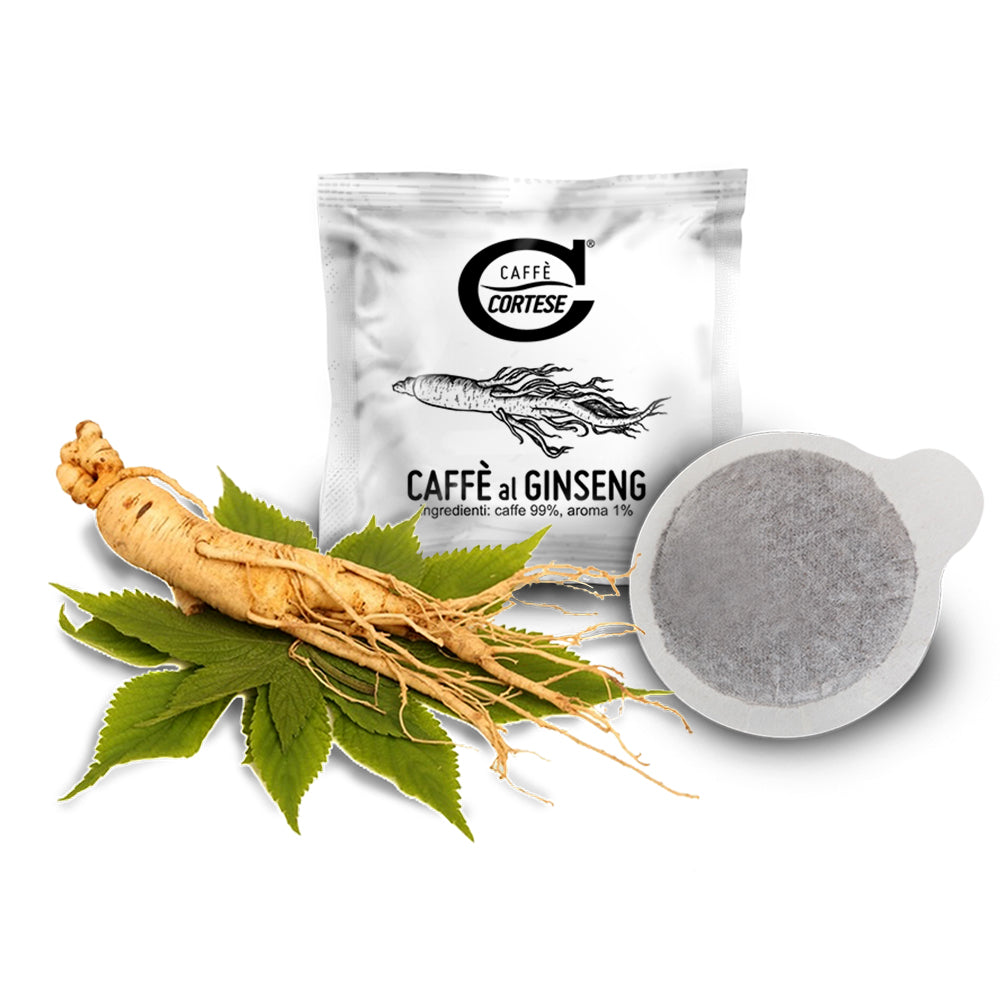 15 Cialde Caffè Cortese compostabili ESE 44 mm - Aromatizzate Ginseng Caffè Cortese