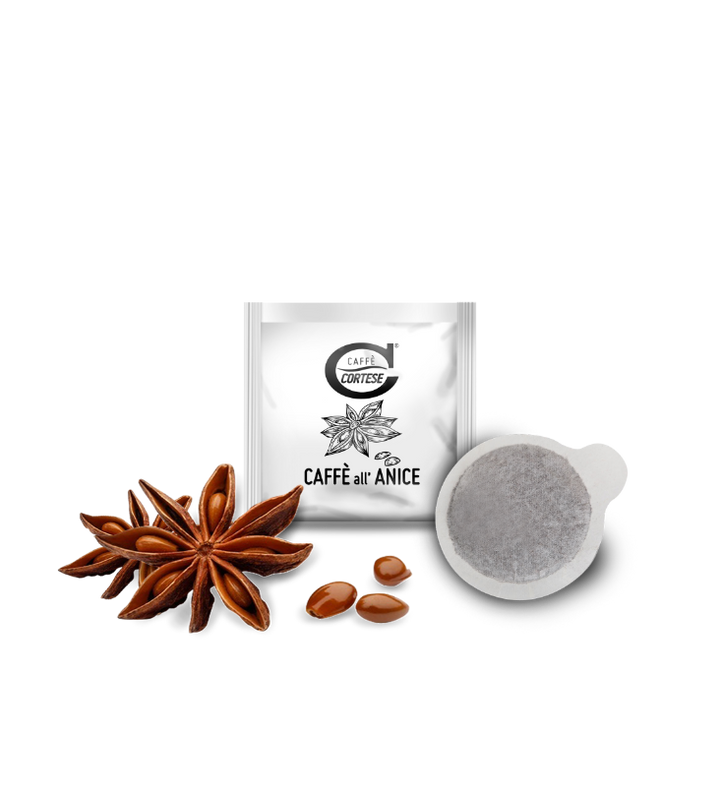 15 Cialde Caffè Cortese compostabili ESE 44 mm - Aromatizzate Anice