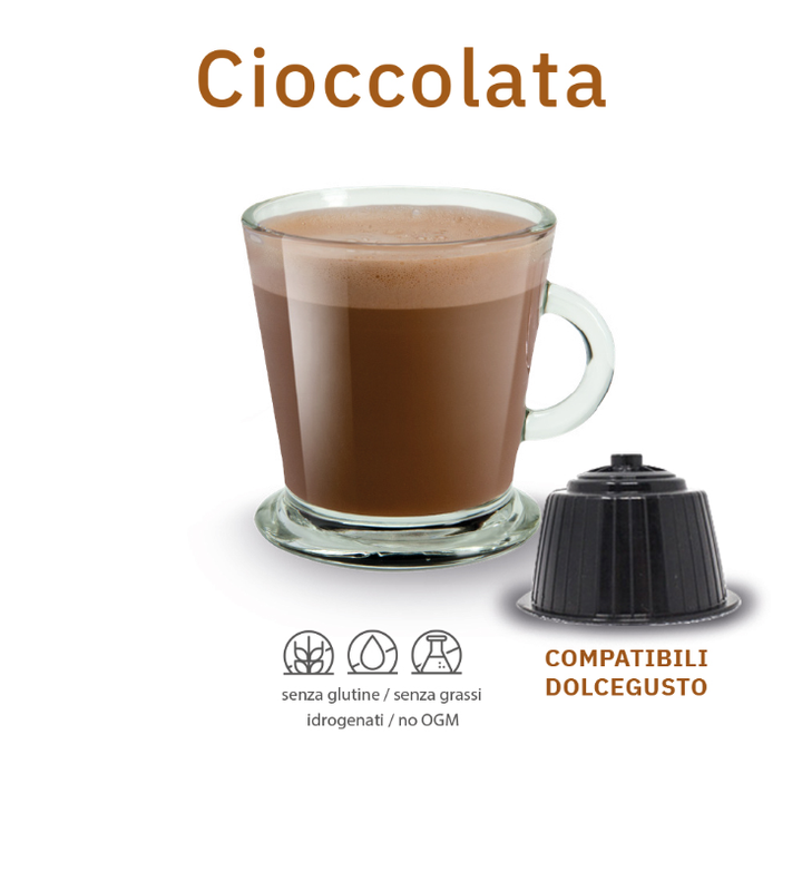 10 Capsule Caffè Cortese compatibili Dolce Gusto - Solubili Bevanda Calda Cioccolata