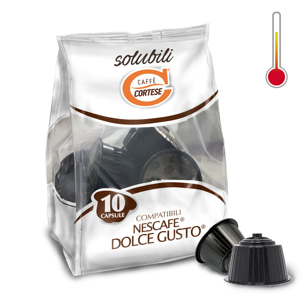 10 Capsule Caffè Cortese compatibili Dolce Gusto - Solubili Bevanda Calda Cappuccino Caffè Cortese