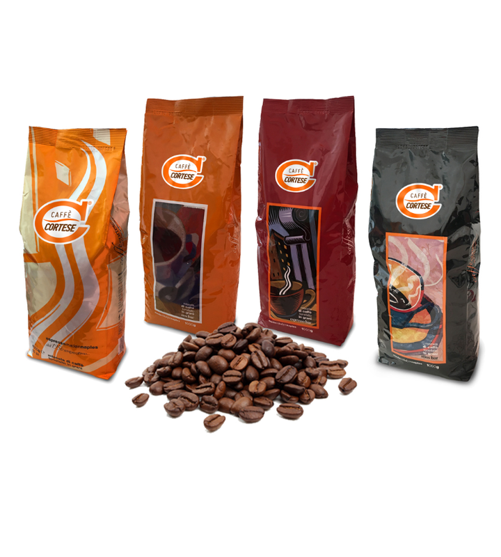 Grani Caffè Cortese miscela di caffè tostato in grani - Kit Degustazione 4 kg (4 buste da 1 kg)