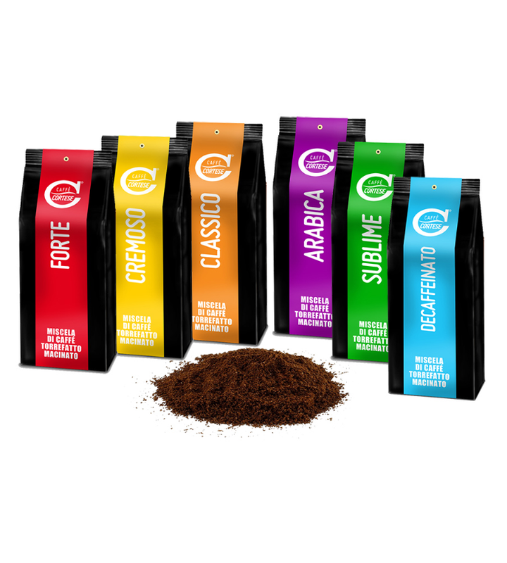 Moka Caffè Cortese miscela di caffè tostato macinato - Kit Degustazione 1.50 kg (6 busta da 250 g)