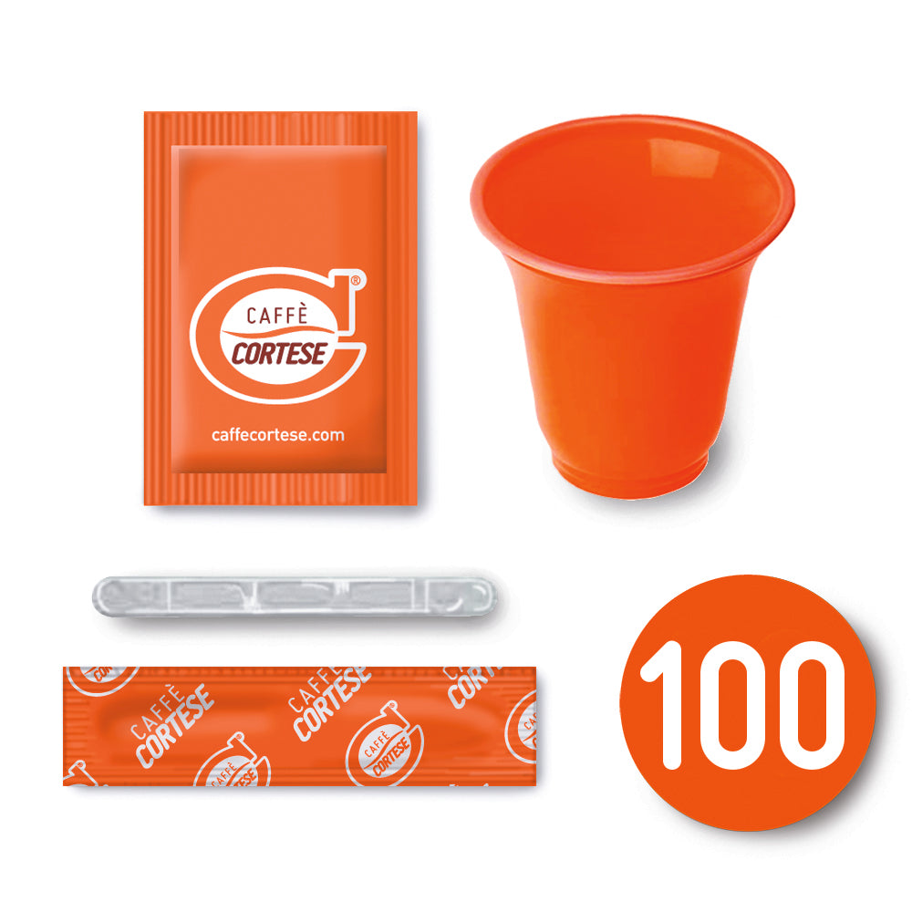 Kit accessori Plastica - Bicchieri Palette e Zucchero Caffè Cortese
