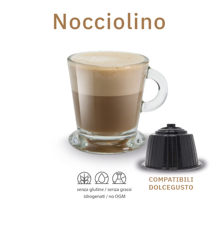 10 Capsule Caffè Cortese compatibili Dolce Gusto - Solubili Bevanda Calda Nocciolino