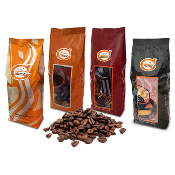 Grani Caffè Cortese miscela di caffè tostato in grani - Kit Degustazione 4 kg (4 buste da 1 kg) Caffè Cortese