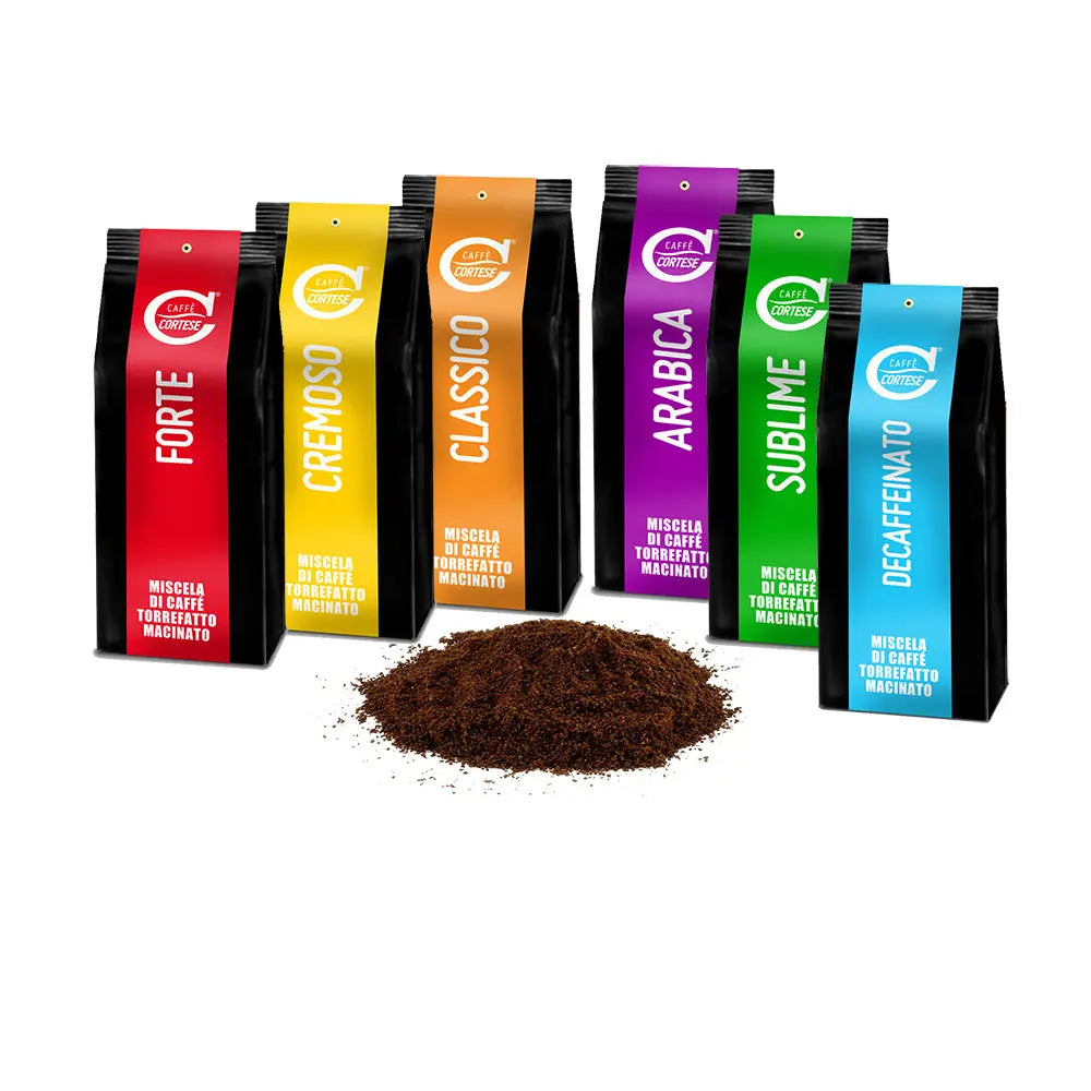 Moka Caffè Cortese miscela di caffè tostato macinato - Kit Degustazione 1.50 kg (6 busta da 250 g)